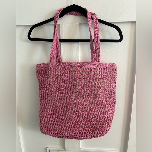 Madewell The Transport Tote: Straw Edition Pink - Picture 3 of 6